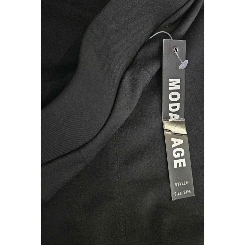 New Moda Age Black Gray Triangle Pattern Stretch Leggings Sz S/M